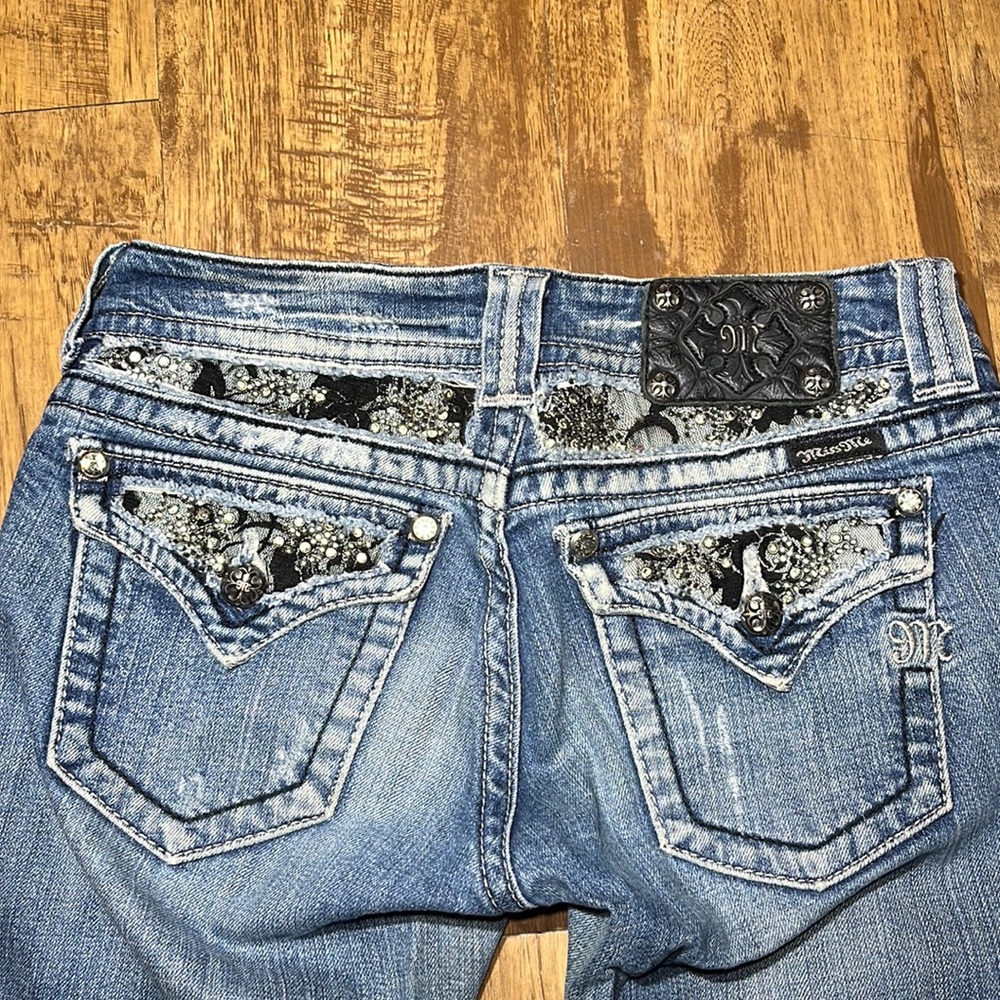 Size 26 black lace Miss Me Jeans, boot cut